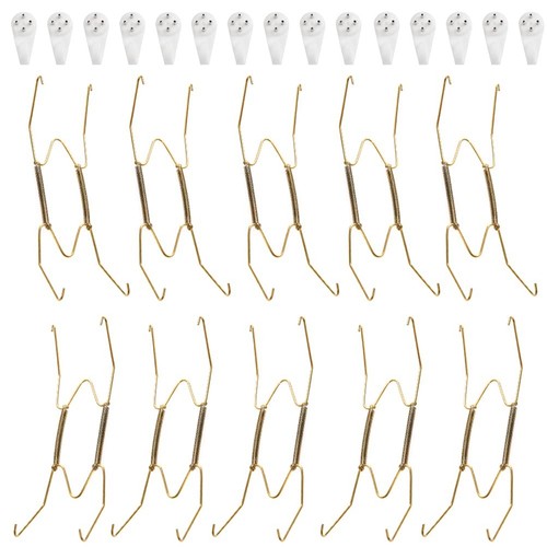 10 PCS Wire Plate Hangers 8 Inch Plate Holders for the Wall and 15 Pack Wall Pl