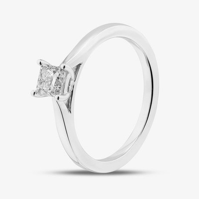 1888 Collection 9ct White Gold 0.50ct Princess Cut Diamond Solitaire Ring PPP...
