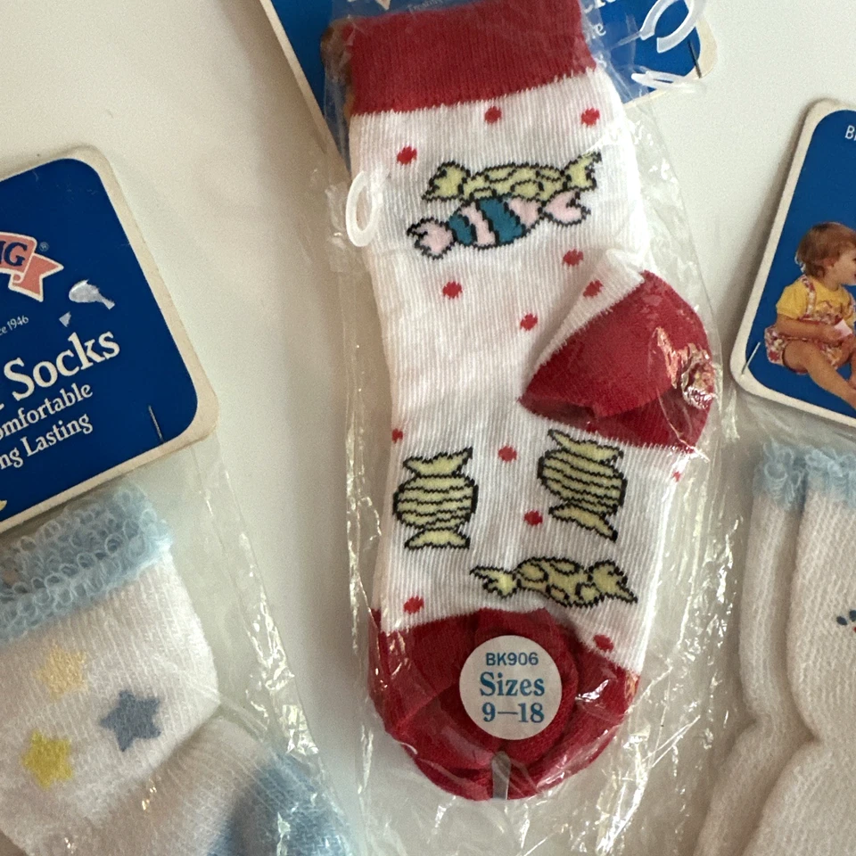 Lote Calcetines Infantiles De Colección/NUEVOS Talla 9-18 M Baby King Lote Nuevo de Lote Si 3 Pares EE. UU. Foto 4 de 4
