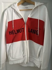 Helmut Lang X Shayne Oliver White And Red Hoodie Sweatshirt Size L/Xl