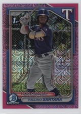 2024 Bowman Chrome Prospects Mega Box Pink Mojo Refractor Paulino Santana 0nr3