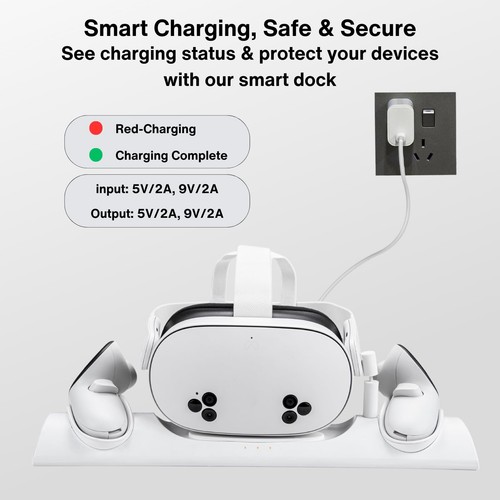 Charging Dock for Meta Quest 3/3S, Wireless Charging Station for VR Headset &... - Picture 6 of 8