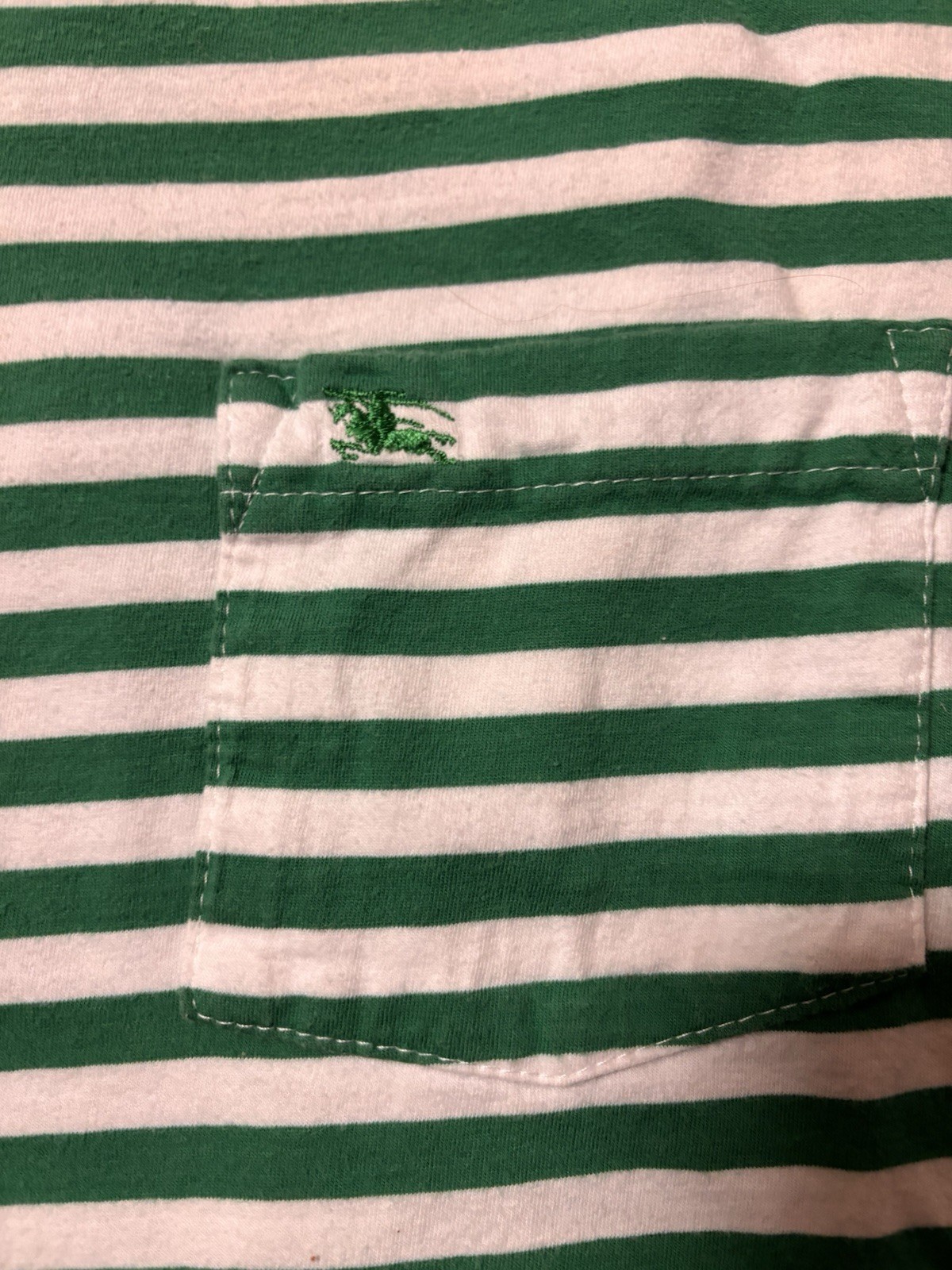 Burberry London Women’s Striped Long Sleeve Size Lg Green/White thumbnail 4