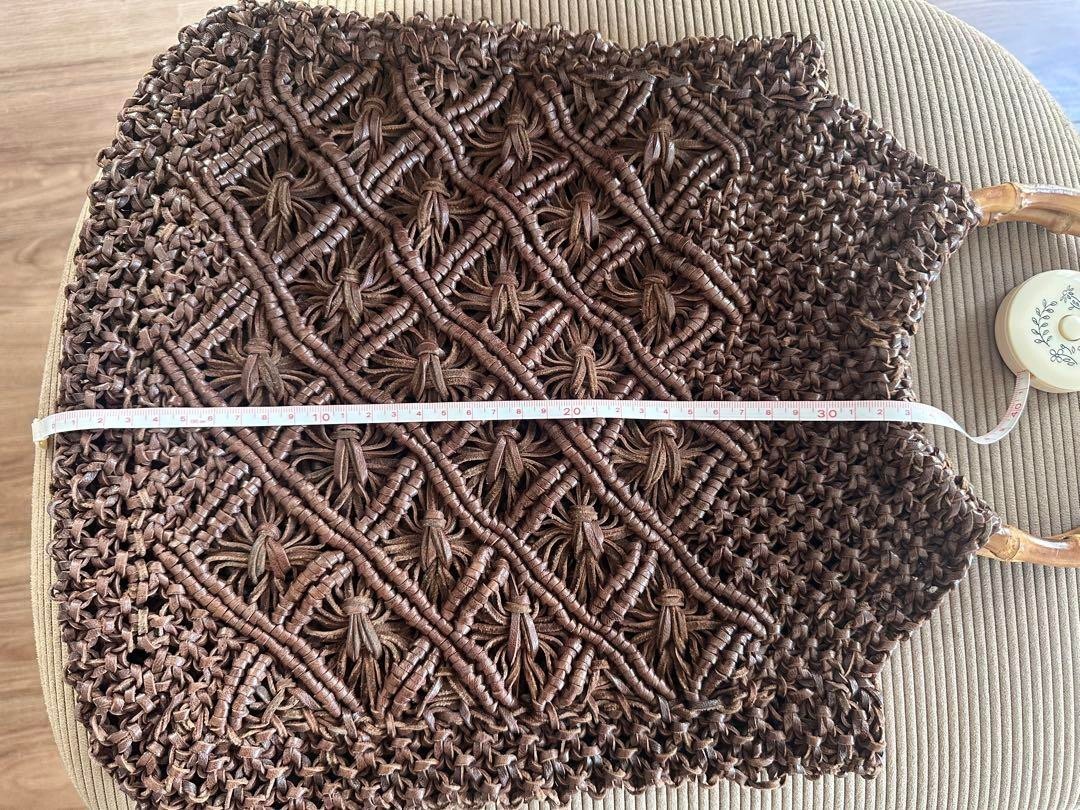 Dragon Diffusion Leather Mesh Handbag Bamboo Hand… - image 14