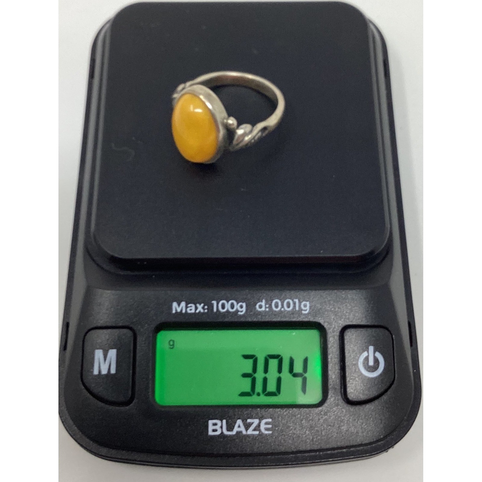 Oval Amber Sterling Silver Ring Statement Cocktai… - image 5