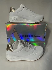 Skechers Street Juno Level Player Shoes Womens Size 7.5 White Memory Foam