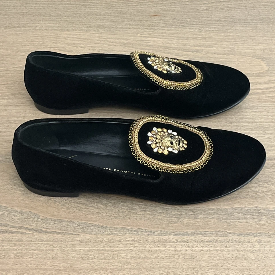 Zapatillas Calavera Giuseppe Zanotti Designs Cuentas Vero Cuoio Hechas en Italia Talla 38 1/2 Foto 4 de 4