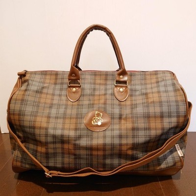 Mr. Bears Dream Boston Bag  Sanrio 1983 Retro Showa Era, Green Plaid, Bear