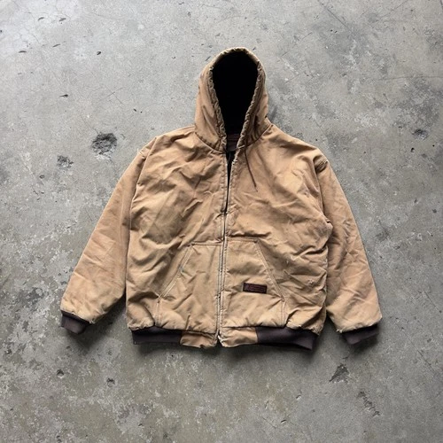 Five Brother Hooded Duck Jacket Tan Men's XLT XL Tall Quilt Lined Workwear - product listing photo