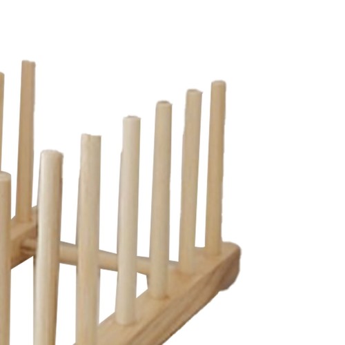 Vertical Wooden Dish Drying Rack 6 Grids Pine Wood Dish Drying Rack With GH - Picture 12 of 12