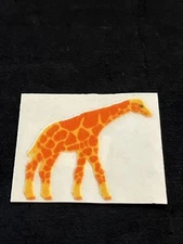 Vintage Hambly FUZZY Giraffe Sticker - Rare & HTF