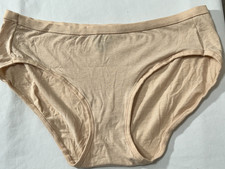 Womens Hanes Underwear 9/2XL Mid Rise Full Brief Tagless Panty 1 Pair Beige