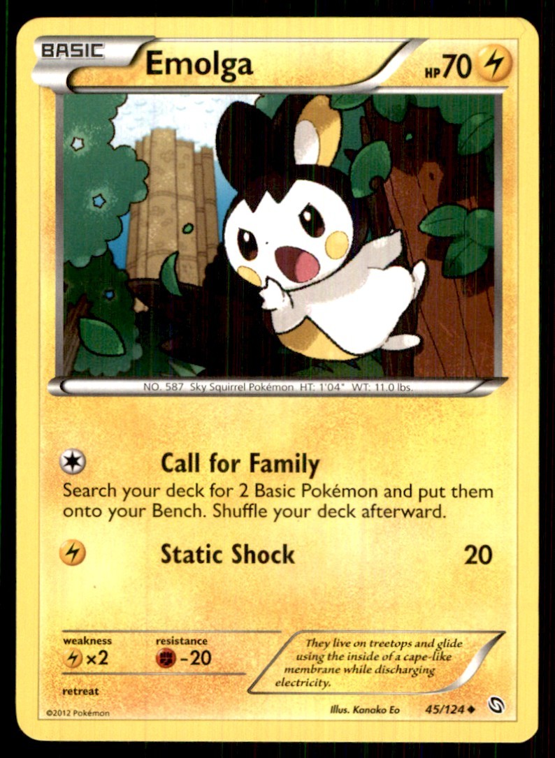 2012 Black & White - Dragons Exalted Emolga Basic/Uncommon #45