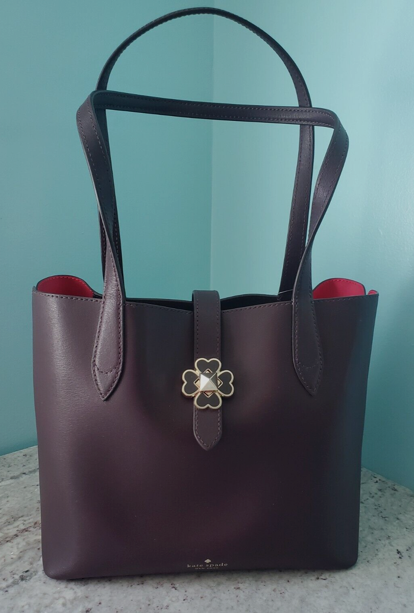New Kate Spade Kaci Chocolate Cherry Small Tote Handbag Purse with