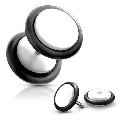 4PC Acrylic Ball Fake Ear Plug Illusion Cheater Stretcher Expander Steel Bar 6mm - Picture 2 of 12