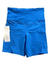 All in Motion Women's Size XS Effortless Support Pocket Bike Shorts 6" Blue New