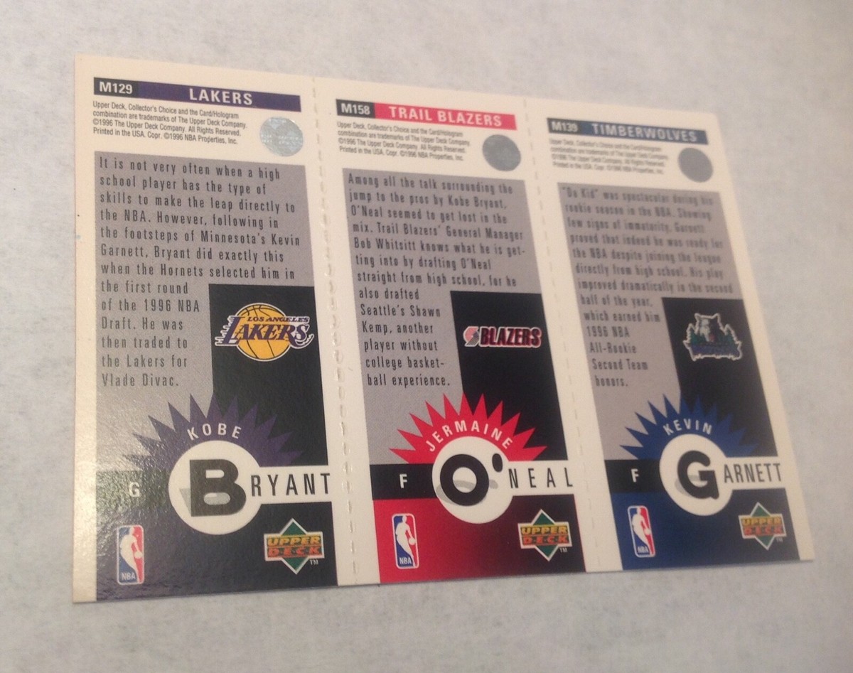 96 97 Upper Deck Kobe Bryant Jermaine Oneal And Kevin Garnett