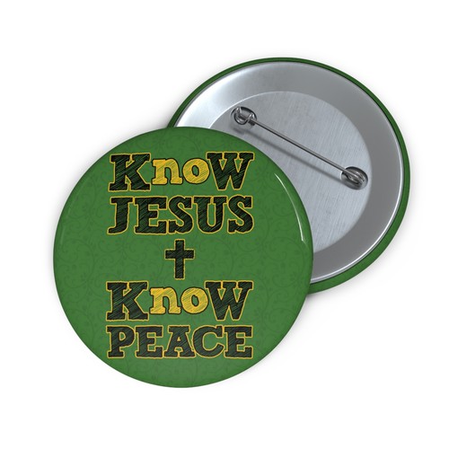 Christian Know Jesus Peace Cross - Pinback Button Pins by GatorDesign SAVE ON 2+ - Picture 6 of 7