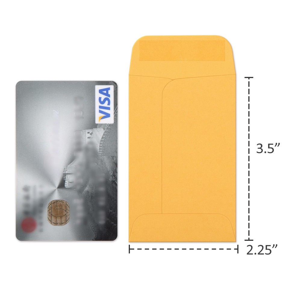 ValBox No.1 Coin Envelopes 2.25x 3.5 Small Parts Envelope with Gummed