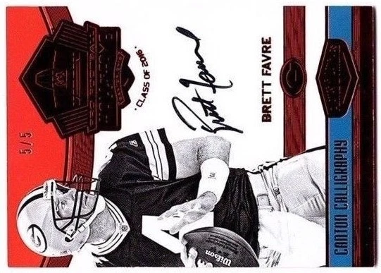 Placas y parches Brett Favre Cantón 2016 rojo rubí autógrafo/5 💎 Foto 2 de 2