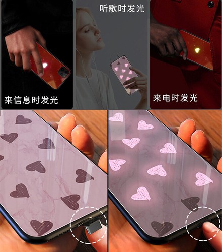 Coque téléphone LED Induction Light-up Love Heart pour iPhone 16 15 14 Pro Max - Photo 5 sur 10