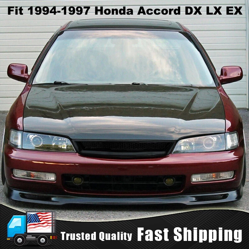 Parrilla del capó delantero apta para Honda Accord DX LX EX T-R tipo malla negra 1994-1997 Foto 4 de 4