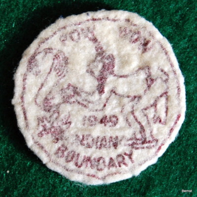 BOY SCOUT - 1949 FELT POW WOW PATCH - NEW BOUNDRY DISTRICT - CHICAGO COUNCIL