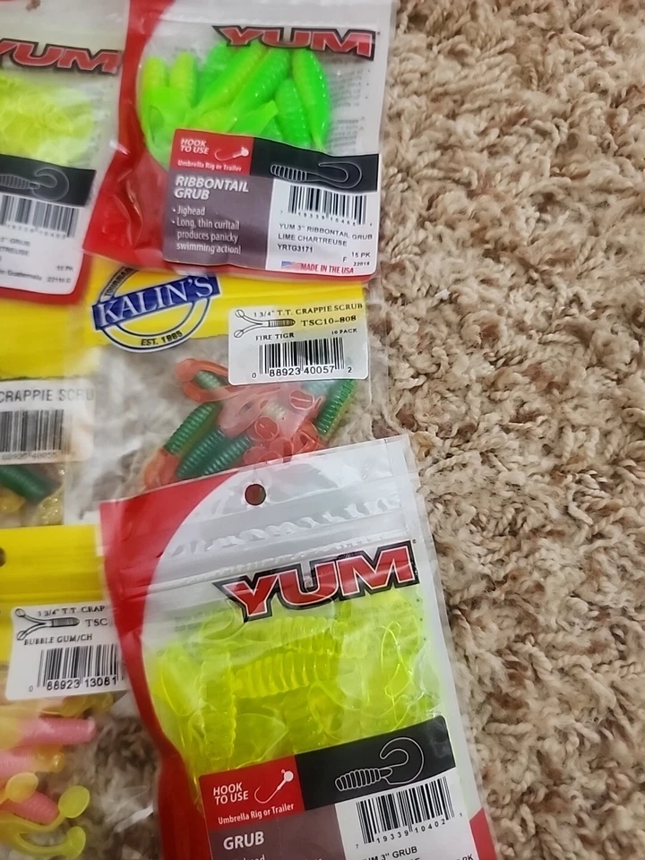 Lote de plásticos blandos mixtos. cebos de l, lubina, panfish (9 lotes) Foto 3 de 4