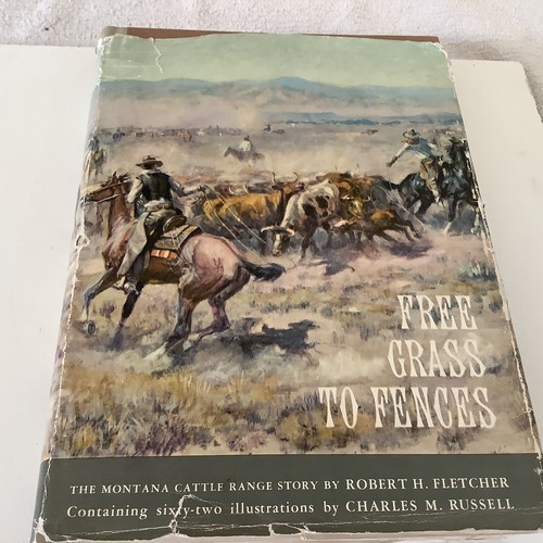 Free Grass to Fences - Fletcher Montana Cattle Range Story - 1960 1st Signed - 第 1/8 張圖片