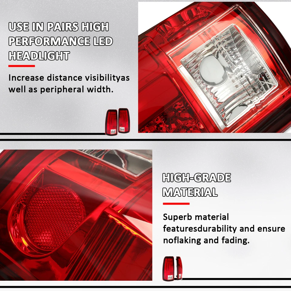 For 1999-2002 Chevy Silverado 1999-2007 GMC Sierra LED Tail Lights Brake Lamps - Image 3 of 4