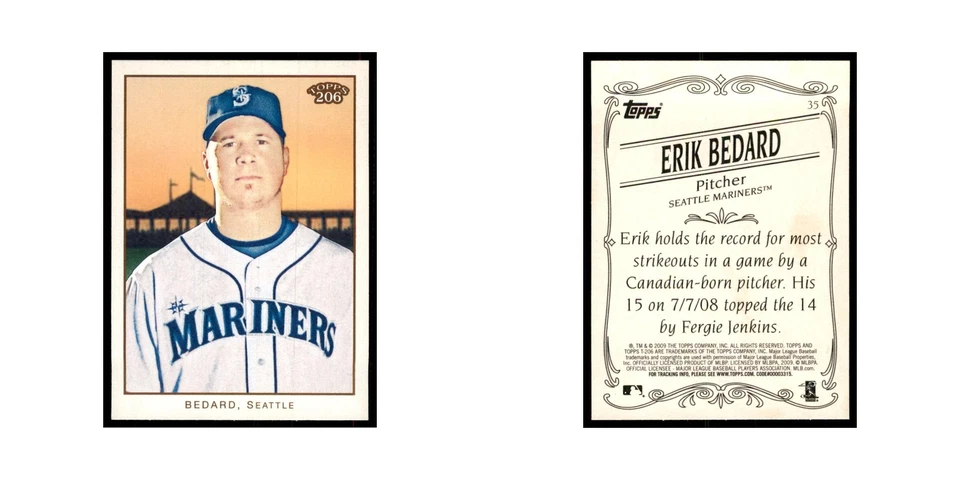 2009 Topps 206 Erik Bedard Baseball Cards #35 - Image 3 of 3
