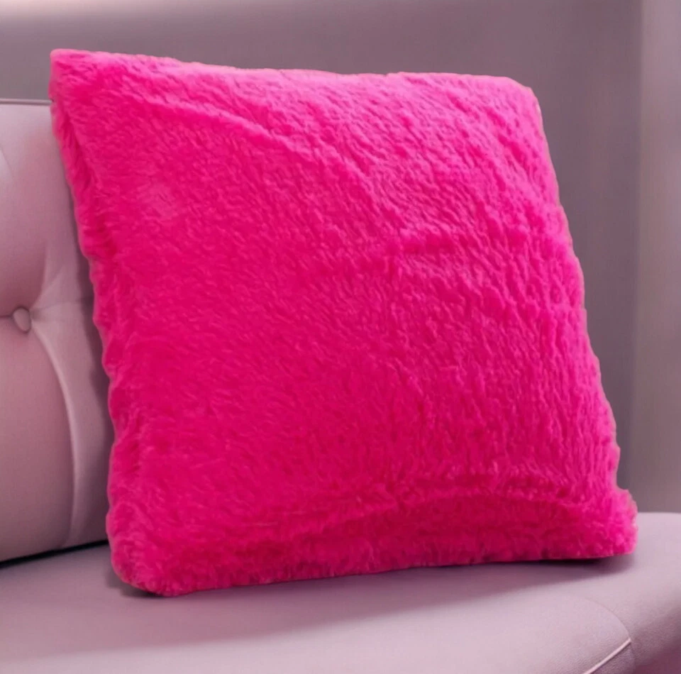Mongolian Faux Fur Cushion on Sofa