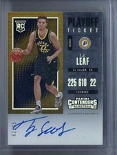TJ LEAF 2017-18 PANINI CONTENDERS PLAYOFF TICKET ON CARD AUTO RC #D 62/65
