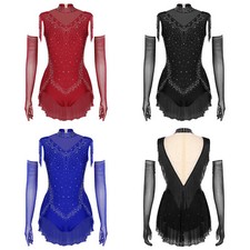 Women Outfits Tango Bodysuit Sleeveless Costume Salsa Dancewear Jazz Mock Neck