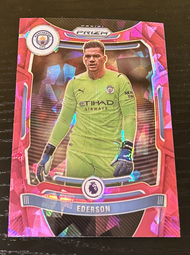 2021-22 Panini Prizm Premier League Ederson Pink Cracked Ice