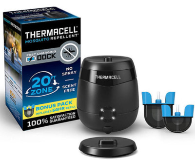THERMACELL Mosquito Repellent Diffuser USB Dock  Bonus Pack  54HR 2X Refills E65