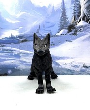 3D Printed Wolf, Articulated Black Wolf Toy , 6" Fidget Wild Animal Wolf Toy