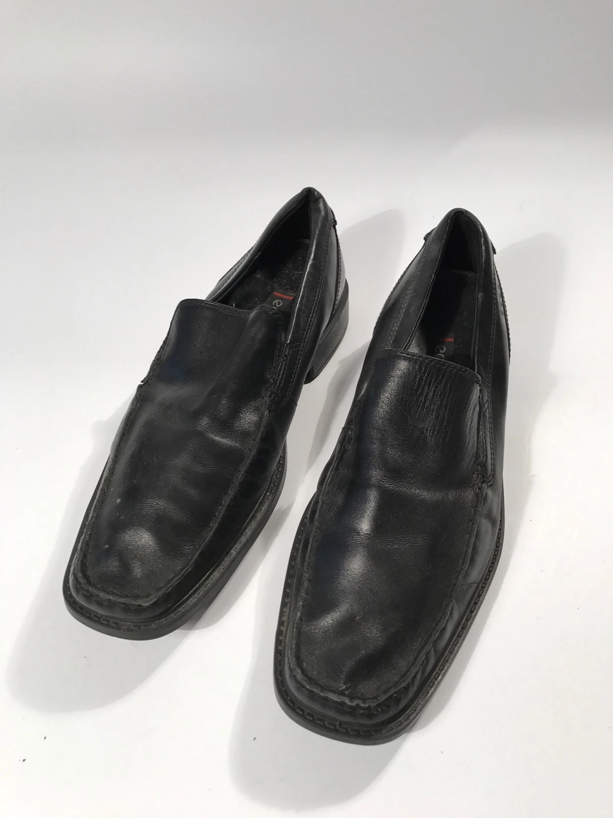 ECCO abito in pelle nera mocassini slip on taglia 47