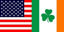 USA Ireland Shamrock Combo Friendship Vinyl Decal Bumper Sticker 3.75"x7.5"