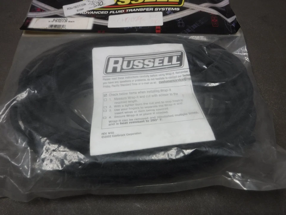 CUBIERTA MANGUERA RUSSELL WRAP-IT NEGRA 3/16'' X 25' 629070 Foto 3 de 4
