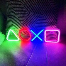 New Playstation Game Zone 13.7in Acrylic Neon Light Sign Lamp Bar Wall Decor.