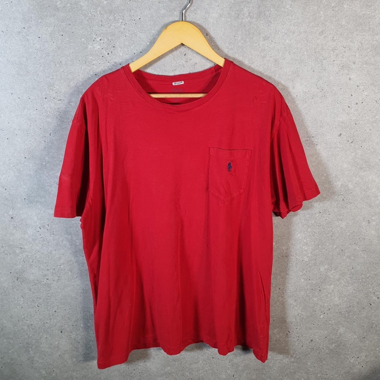 Polo Ralph Lauren vintage uomo grande rossa ricamata vestibilità classica pony