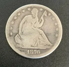 1876-S Seated Liberty Silver Half Dollar 50c Coin - No Reserve