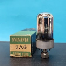 1- Sylvania 7A6 Vacuum Tube Tested NOS/NIB Qty Available Loc. Stock