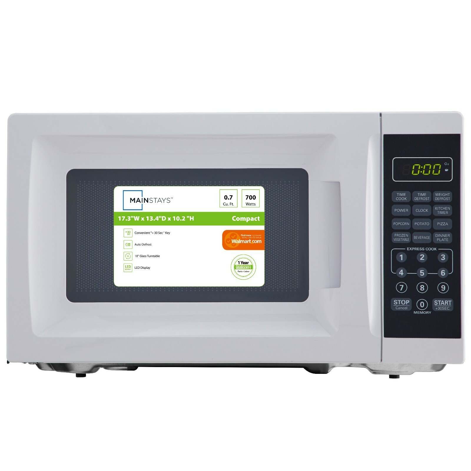 mainstays 700w output microwave oven