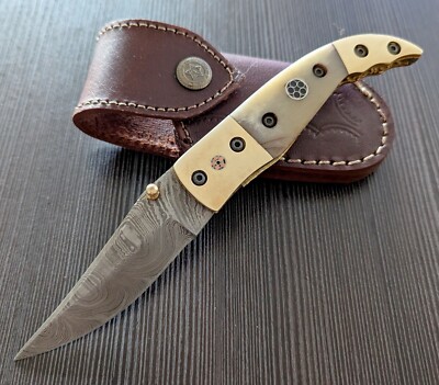 SCHWERES DAMASTMESSER HANDMADE 256 LAGEN CAMELBONE TOPQUALITÄT 0003
