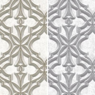 Rasch Stein Damast Muster Tapete Faux Effekt 3D Motiv Realistisch Metallic