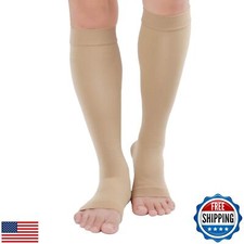 TOFLY  Plus Size Open Toe Compression Stockings Pair for Womenand Men 15-20