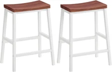 Bar Stools, Set of 2 Bar Chairs, 23.6 Inch Saddle Stools, Kitchen Counter Stools