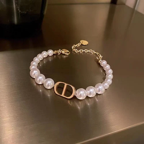 Collana e bracciale perle orecchini girocollo CD set per donna regalo matrimonio classico. - Foto 9 di 14